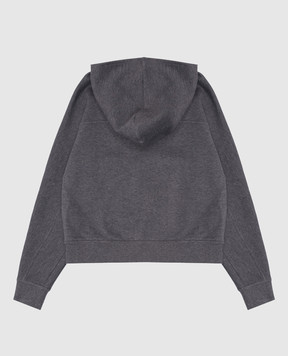 Brunello Cucinelli Детская серая спортивная куртка с нашивкой логотипа BG927E890C