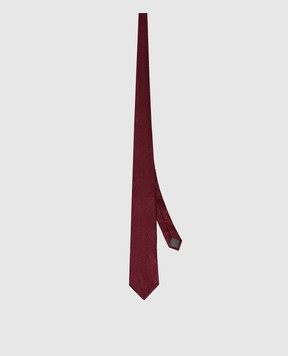 Brunello Cucinelli Бордовый галстук из шелка в узор MR8970018