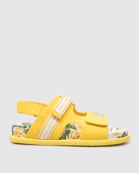Dolce&Gabbana Детские желтые сандалии с логотипом DG D11238AA9753738