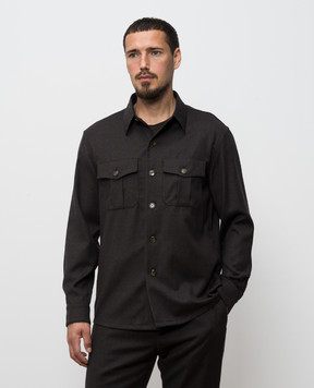 Canali Коричневая рубашка из шерсти AR0347231019