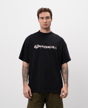 Vetements Чорна футболка з принтом логотипа UA66TR650B