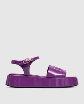 Dolce&Gabbana Дитячі фіолетові шкіряні лаковані босоніжки D11341A13283536