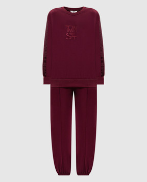 Twinset Бордовий спортивний костюм з логотипом 252LI2UGG