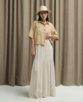 Max Mara Бежева сукня максі з льону CAFILA