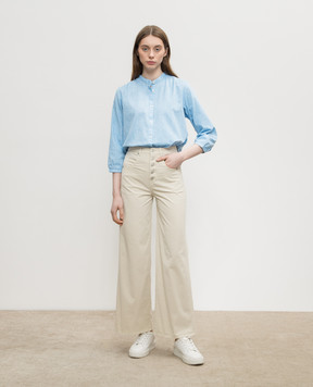 Woolrich Бежеві штани з патчем логотипа CFWWTR0176FRUT3695