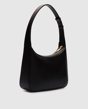 Dolce&Gabbana Чорна шкіряна сумка-хобо 3.5 з монограмою логотипа BB7598AW576