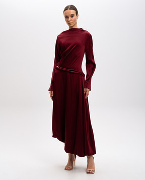 Victoria Beckham Бордова сукня Oxblood з фігурними вирізами 1424WDR005829A