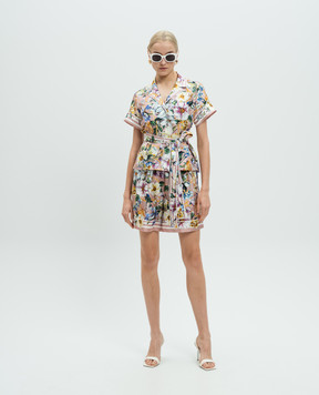 Dolce&Gabbana Рожеві шорти із шовку в квітковий принт FTAM7THI1W4