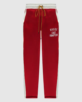 Rhude Червоні спортивні штани East Hampton з вишивкою логотипа RHSS24PA23167277