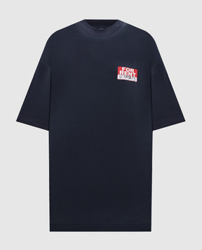 Vetements Синя футболка з принтом логотипа UA66TR745Nw