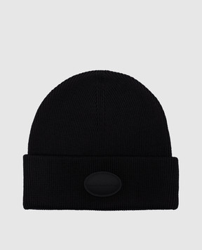 Alexander Wang Черная шапка из шерсти с нашивкой логотипа 1KC4249052