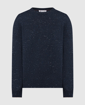 Brunello Cucinelli Синий свитер из шерсти и кашемира M4672300