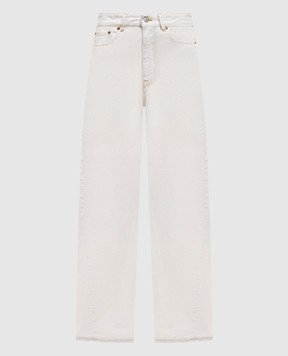 Maison Margiela MM6 Бежеві джинси з патчем логотипа S62LB0184M30018