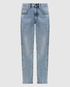 Brunello Cucinelli Блакитні джинси з ефектом потертості M0H72P5797