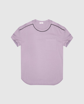 Brunello Cucinelli Детская фиолетовая футболка с цепочкой мониль B0T81T439A