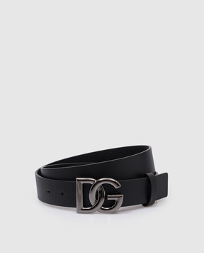 Dolce&Gabbana Черный кожаный ремень с логотипом DG BC4644AX622