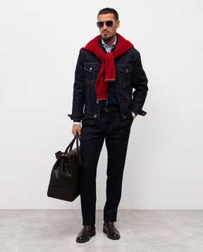 Brunello Cucinelli Сині штани з вовни ME226E1450