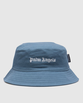 Palm Angels Детская синяя панама с вышивкой логотипа PBLA001C99FAB001