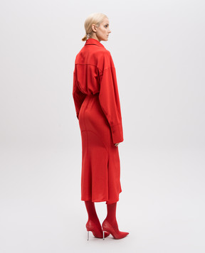 Max Mara Sportmax Червона сукня-сорочка OLTRE із шовку OLTRE