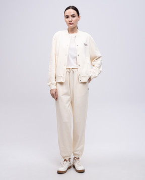 Woolrich Бежевий бомбер з вишивкою логотипа CFWWSW0165FRUT4009