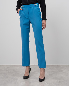 Victoria by Victoria Beckham Голубые брюки из шерсти TRVV061