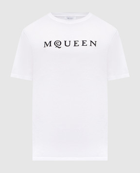 Alexander McQueen Біла футболка з логотипом 828420QTADD