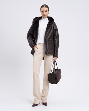 Simonetta Ravizza Коричнева двостороння дублянка Bibi F05JA396H21