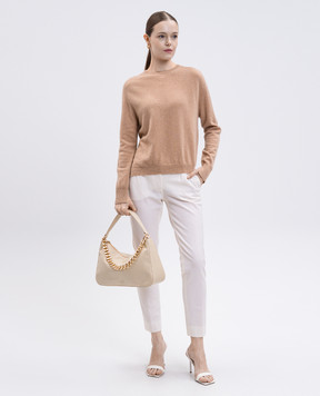 Twinset Бежевий джемпер з кашеміру та вовни 252TP3495
