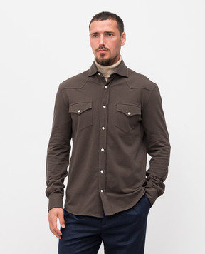 Brunello Cucinelli Коричнева сорочка ME8546666