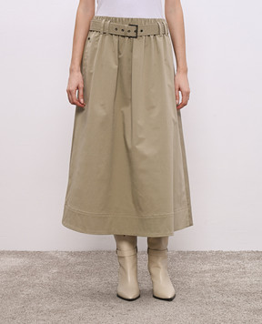 Brunello Cucinelli Юбка Circle цвета хаки с поясом ML138G3753
