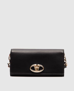 Valentino Чорний шкіряний гаманець з логотипом 5W0P0AD9ZFJ