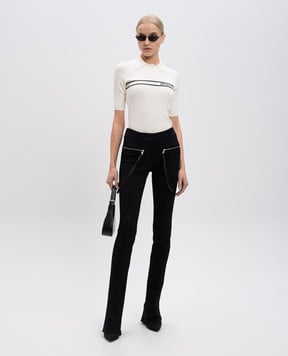 Off-White Белое поло с логотипом OWHV005S25KNI001