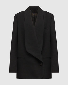 Loro Piana Черный двубортный жакет из шерсти FAN6870