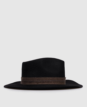 Brunello Cucinelli Чорний капелюх з повсті кролика MCAP90033