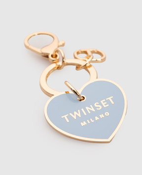 Twinset Голубой брелок в виде сердца с логотипом 251TH7010