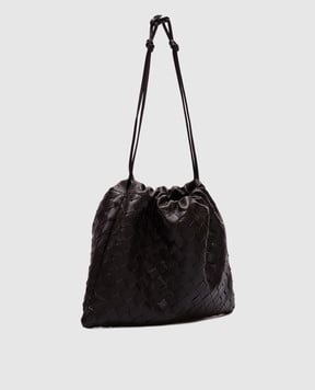 Bottega Veneta Коричневая кожаная сумка-кисет Dustbag 796728V3IV1