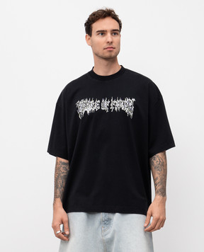 Vetements Черная футболка с контрастным принтом UCF76TR100B