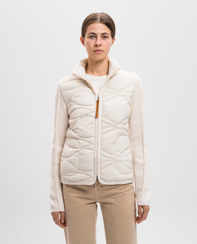 Moncler Белая комбинированная куртка с логотипом J20939B00030M1131