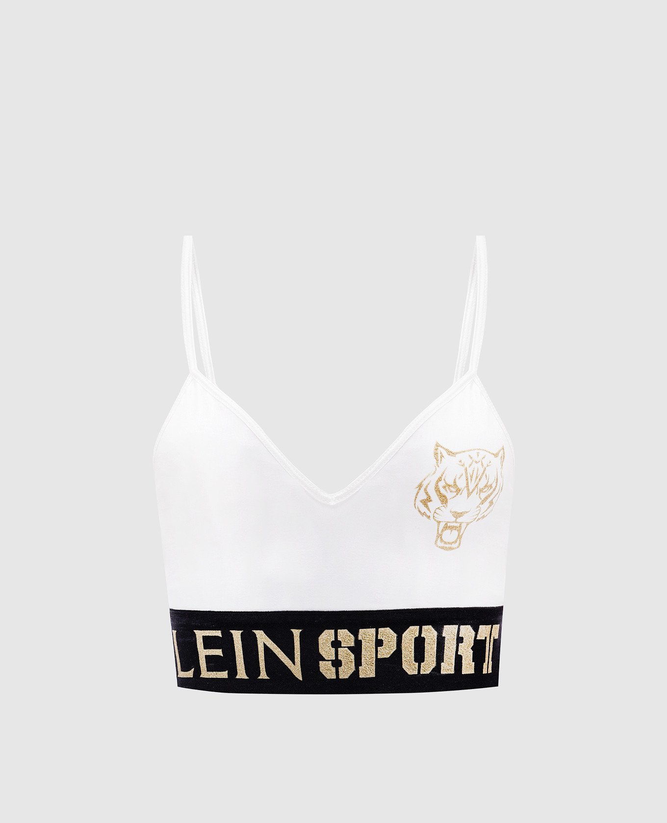 

Белый топ с принтом логотипа, Бюстгальтеры