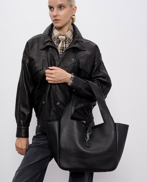 Saint Laurent Чорна сумка-тоут BEA зі шкіри оленя 763435AAEQC