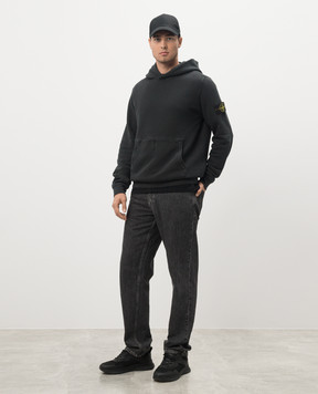 Stone Island Сіре худі OLD з логотипом 811561041
