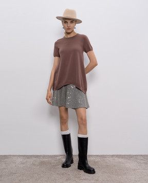 Brunello Cucinelli Коричневый топ из кашемира M12116420F