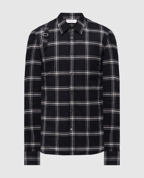 Alexander McQueen Синяя рубашка в клеточку 814736QSABR