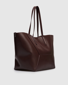 Brunello Cucinelli Бордова шкіряна сумка-тоут BC Duo MBTKD2571