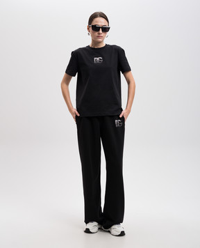 Dolce&Gabbana Чорні спортивні штани з логотипом DG FTC91ZGDCXW