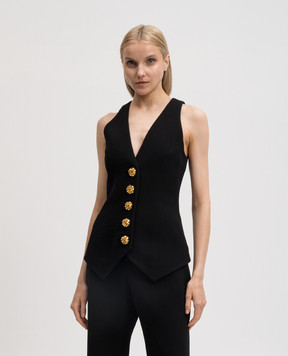 Balmain Черный жилет из шерсти CF0SA285WB86
