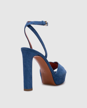 Santoni Блакитні замшеві босоніжки WHOV57080HX2RMGD
