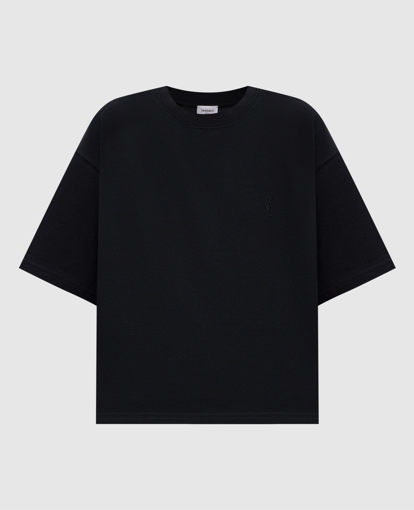 

Черная футболка с вышивкой монограмм логотипа, Черный, Футболки