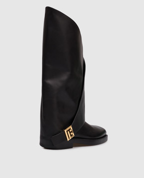 Balmain Чорні шкіряні чоботи Twist FN1TA148LVIT