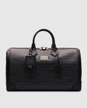 Dolce&Gabbana Чорна дорожня сумка в принт логотипа BM2333AJ705
